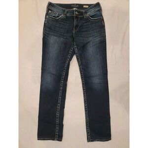 Silver jeans: Suki Surplus Bootcut fit, dark wash, thick stitching Womens 29